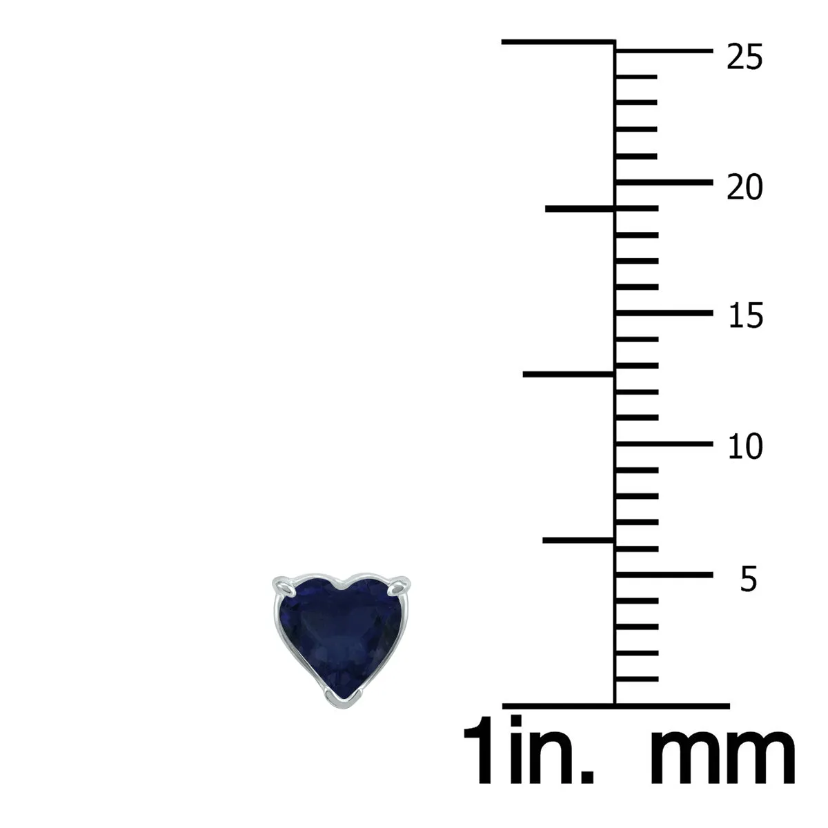 14K White Gold 4Mm Heart Sapphire Earrings