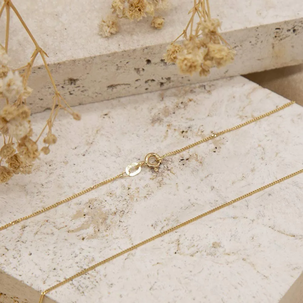 18ct Gold 1mm Curb Chain