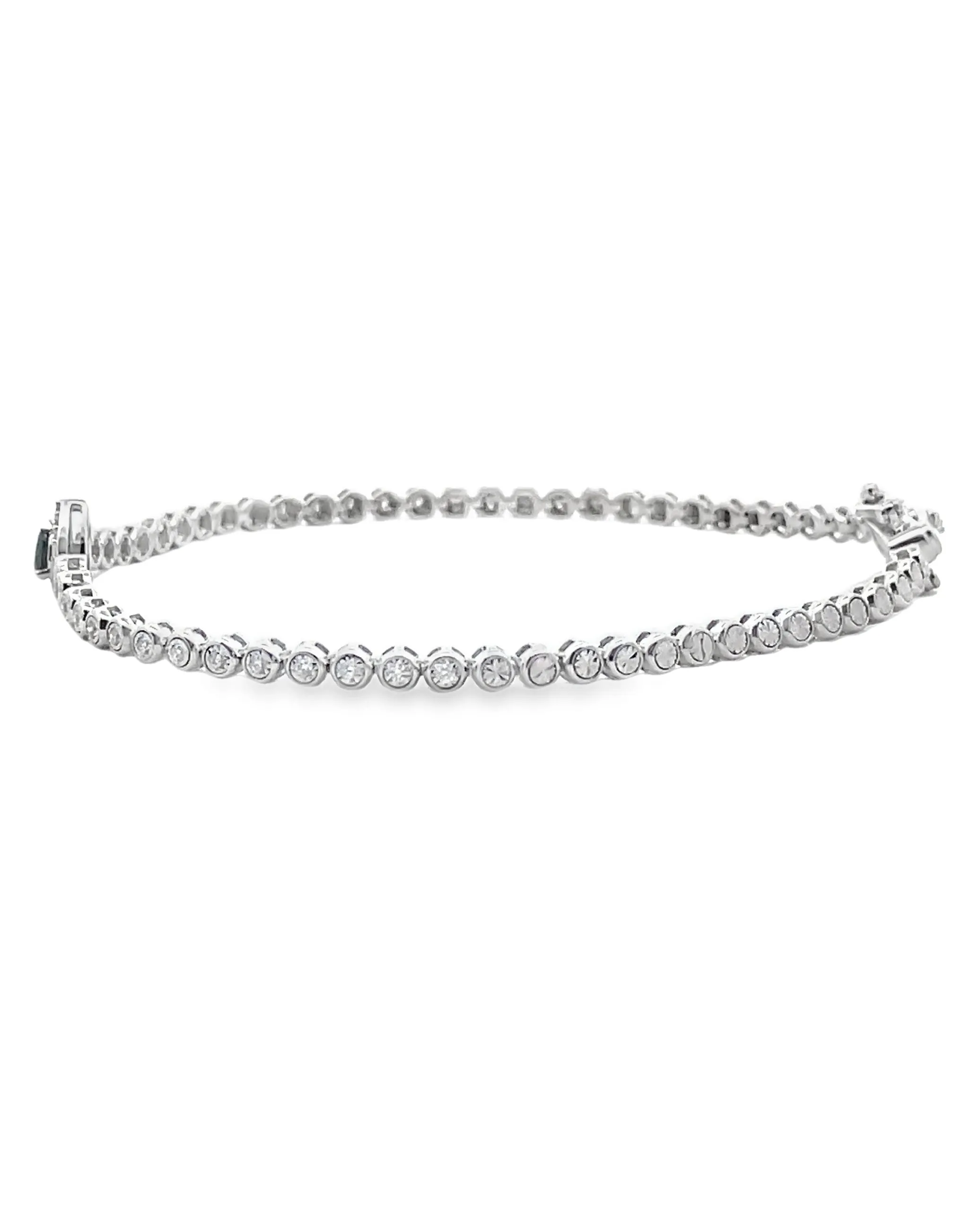 18K White Gold Sapphire and Diamond Tennis Bracelet