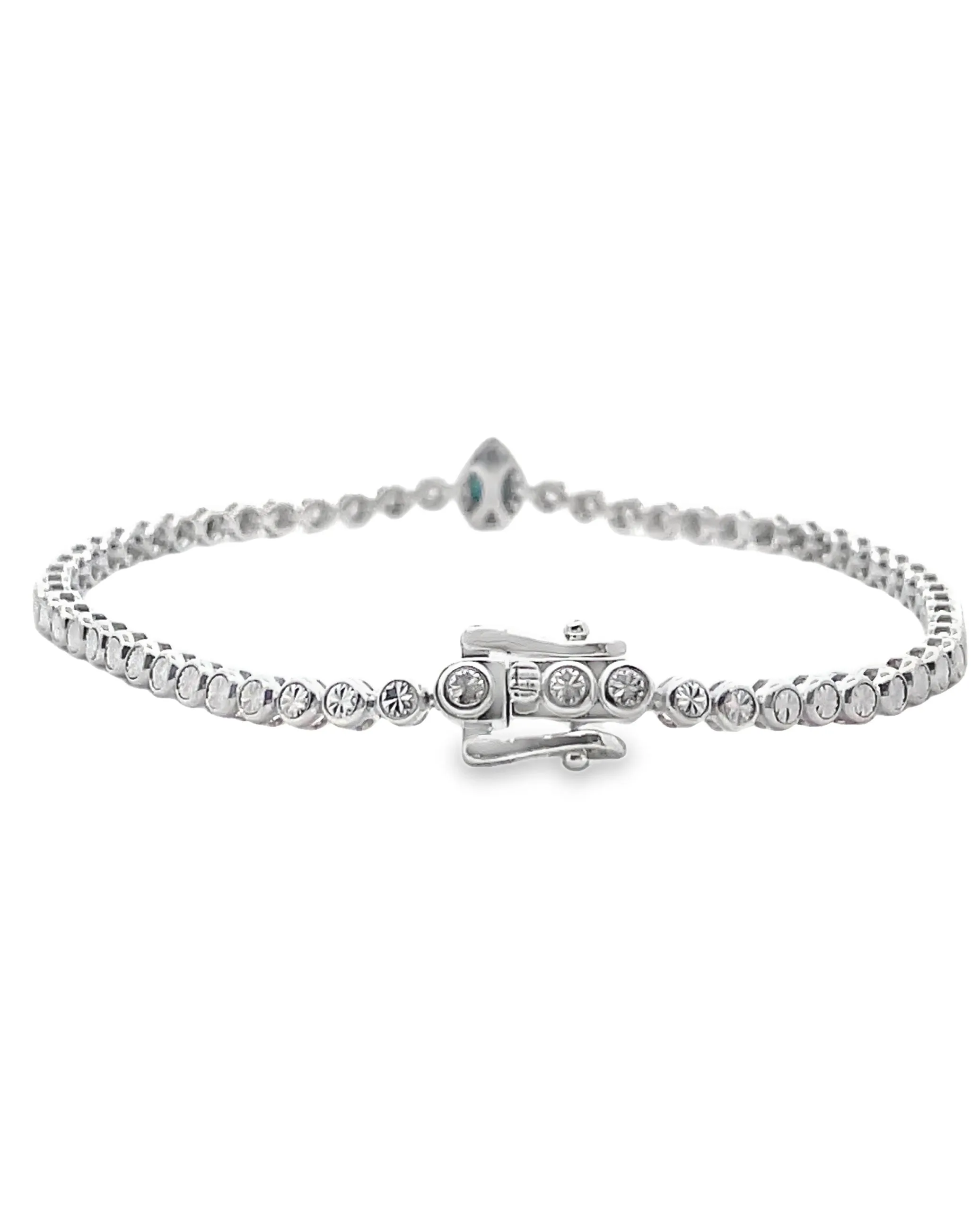 18K White Gold Sapphire and Diamond Tennis Bracelet