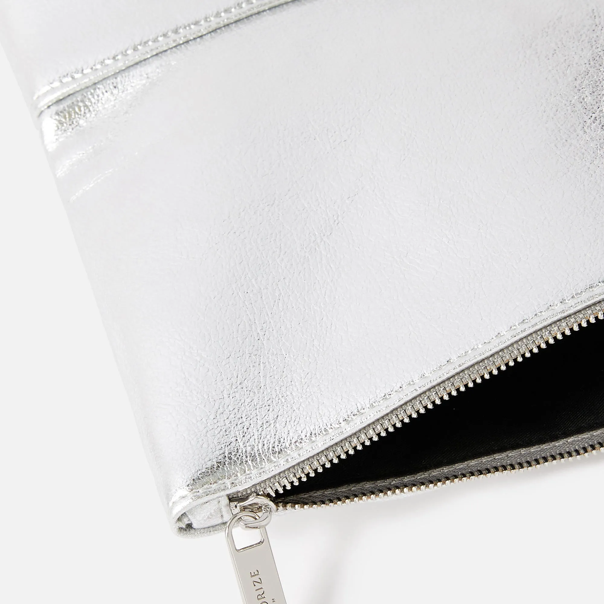 Accessorize London Women's Foldover Clutch Bag Silver