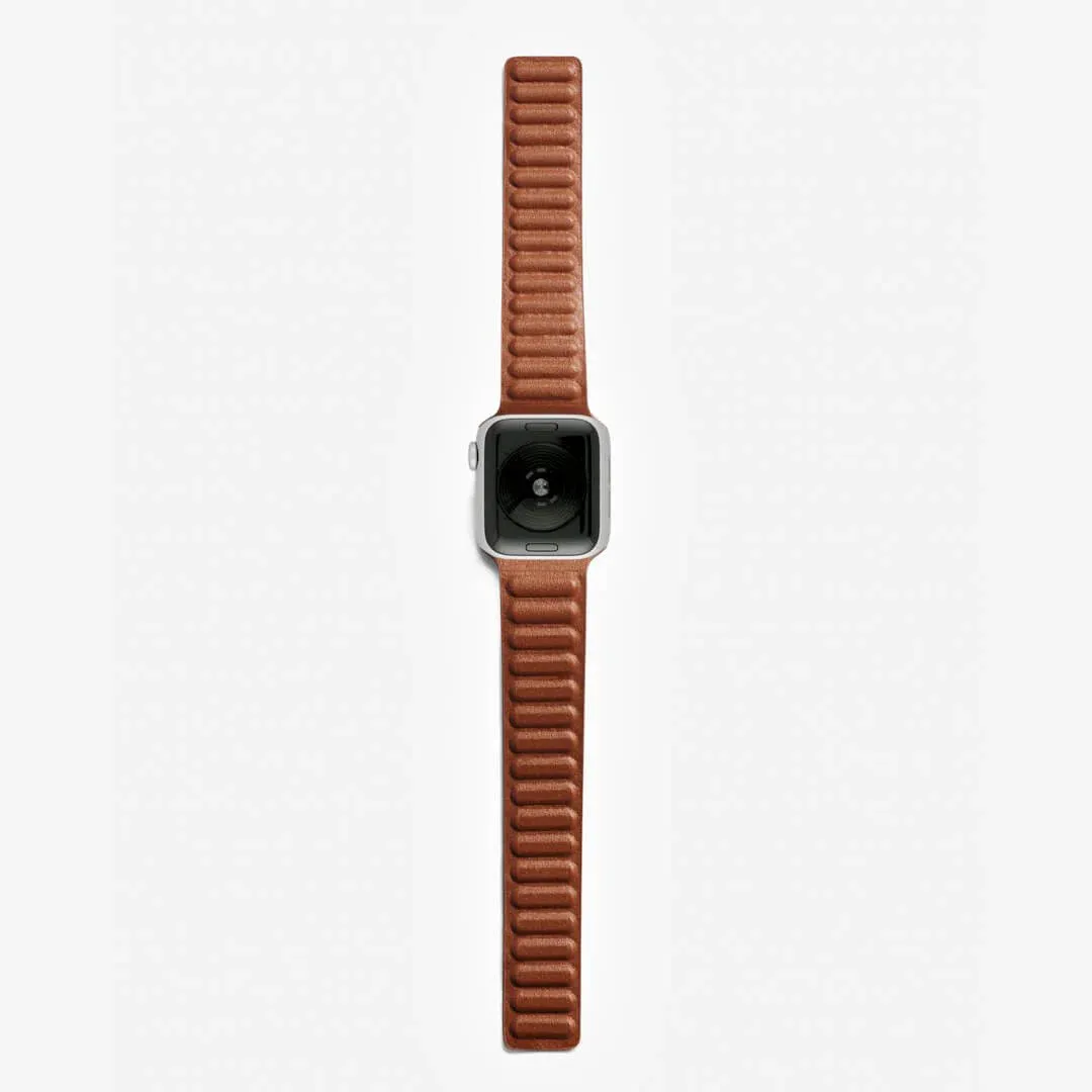 Apple Watch Leather Link Strap (40mm) - Saddle Brown