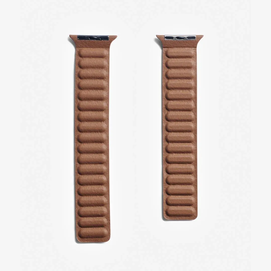 Apple Watch Leather Link Strap (40mm) - Saddle Brown