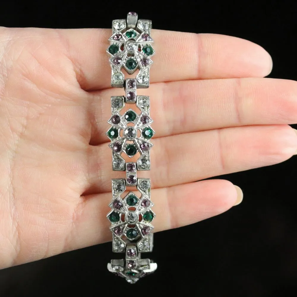 Art Deco Suffragette Bracelet Paste Circa 1920