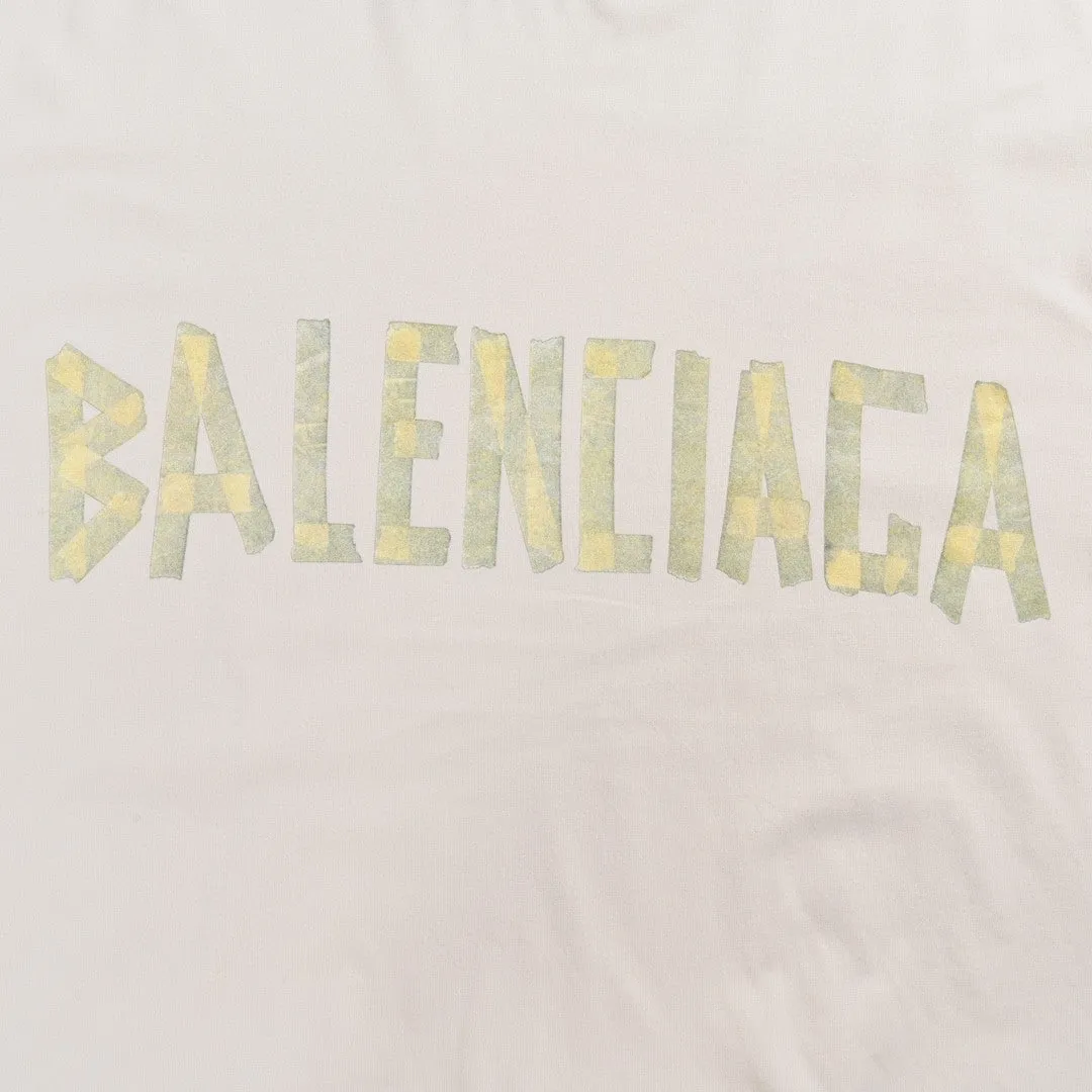 Balenciaga Pastel Logo T-Shirt in Off-White
