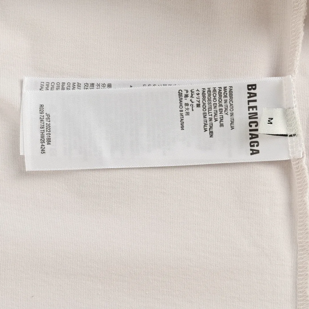 Balenciaga Pastel Logo T-Shirt in Off-White