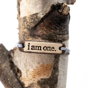 Bracelet - "i am one" MudLove Solid Gray