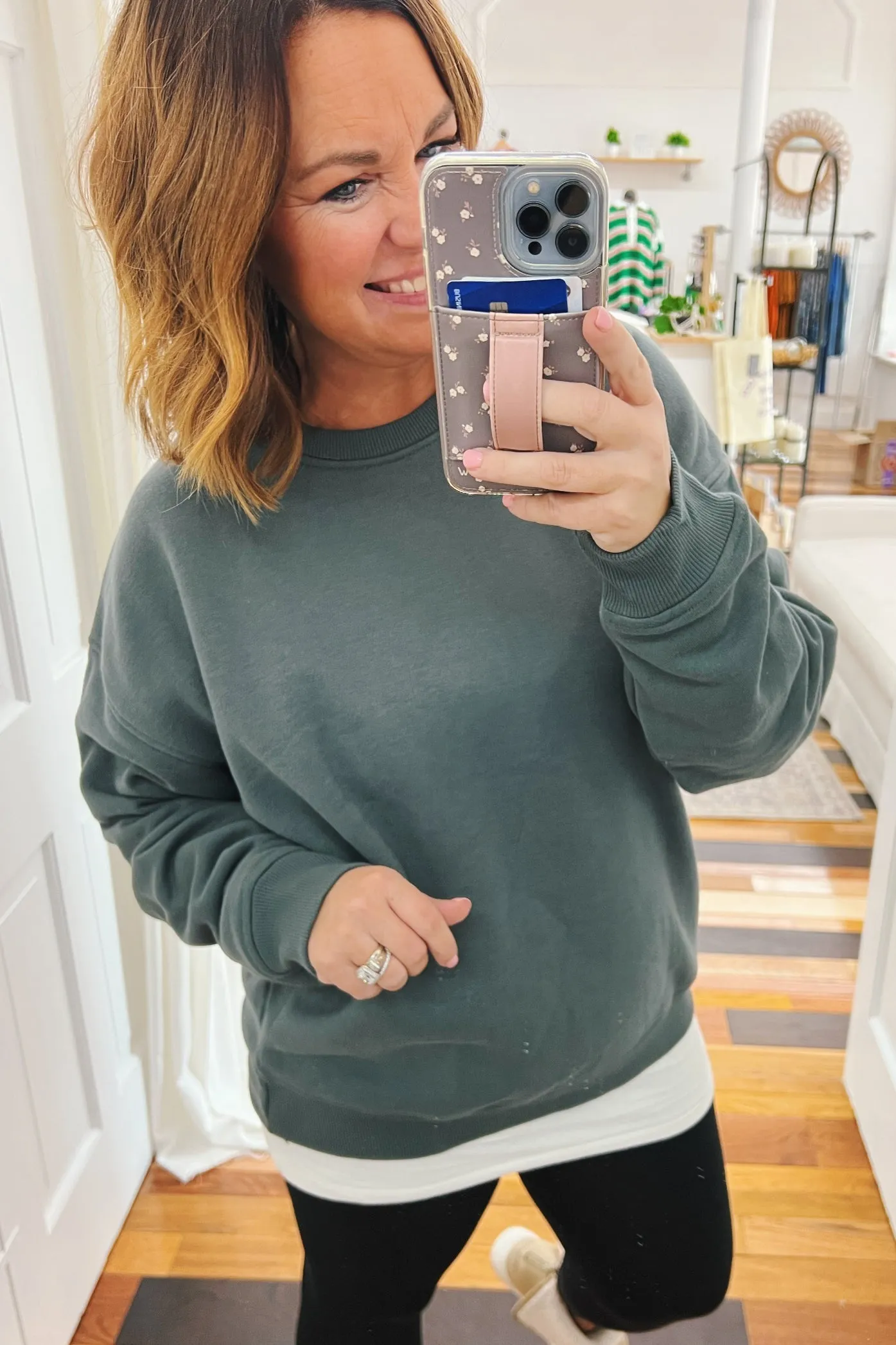Bria Charcoal Relaxed Fleece Sweatshirt