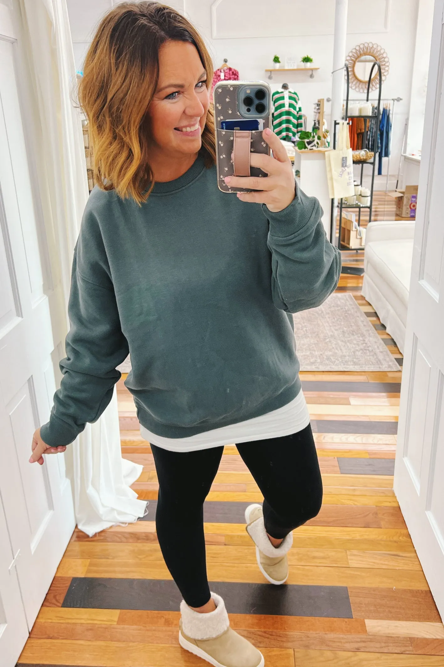Bria Charcoal Relaxed Fleece Sweatshirt