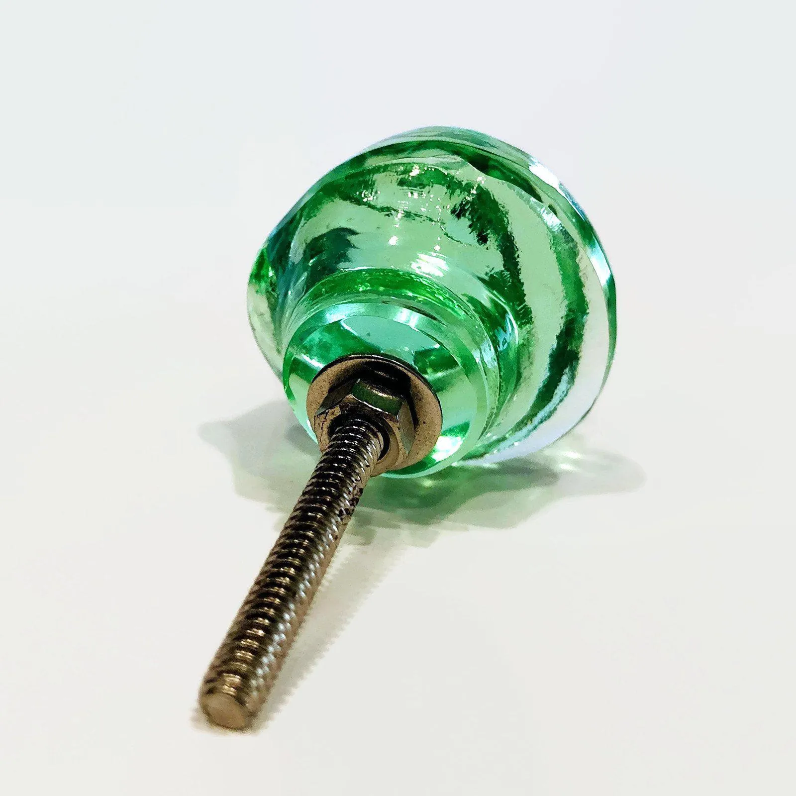Chic Shabby Mint Green Glass Swirled Cabinet Knobs 1.50 Inch