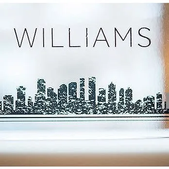 City Style Personalized Clear Acrylic Block Cake Topper