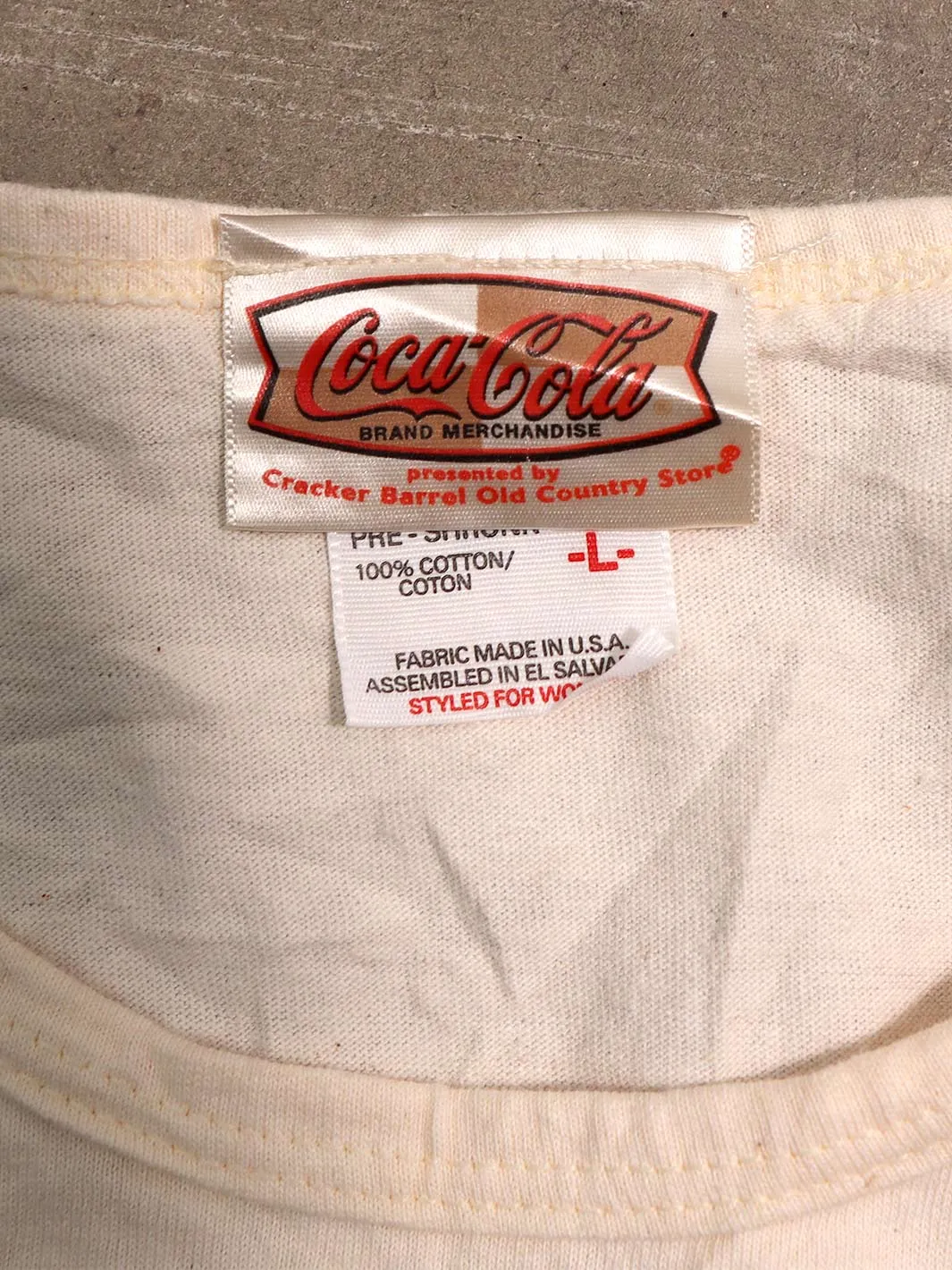 Coca-Cola Brand Merchandise All Over Print Logos Vintage T-Shirt (L)