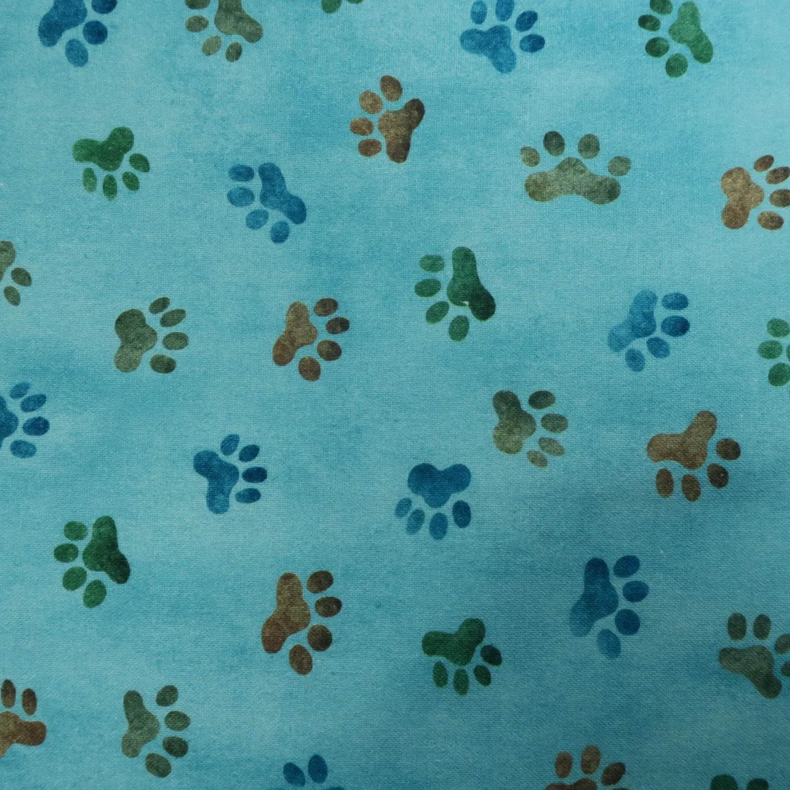 Dusty Blue Whiskers and Tails Printed Cotton