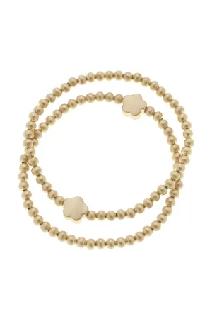 Isa Flower Ball Bead Stretch Bracelet Set