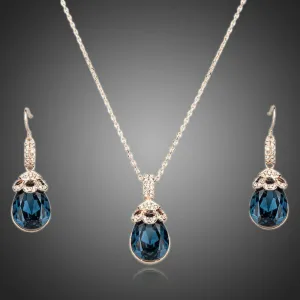 Limited Edition Blue Water Earrings and Necklace Set
