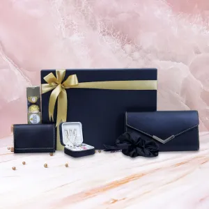 Luxurious Women’s Gift Set : Leather Wallet, Cardholder, jewellery Organizer, Scrunchie & Ferrero Rocher