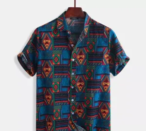 Men’s Beach Printed Shirt – Lightweight Casual Hawaiian Shirt for Summer