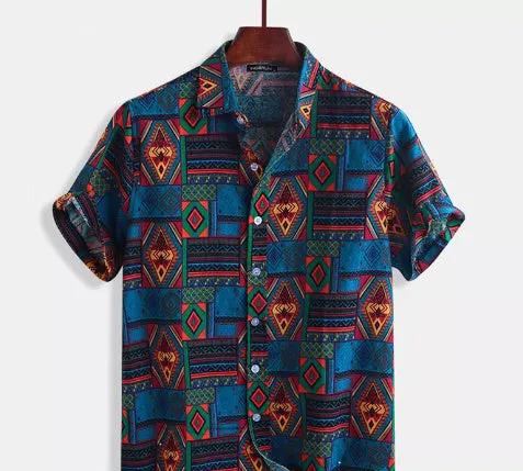 Men’s Beach Printed Shirt – Lightweight Casual Hawaiian Shirt for Summer