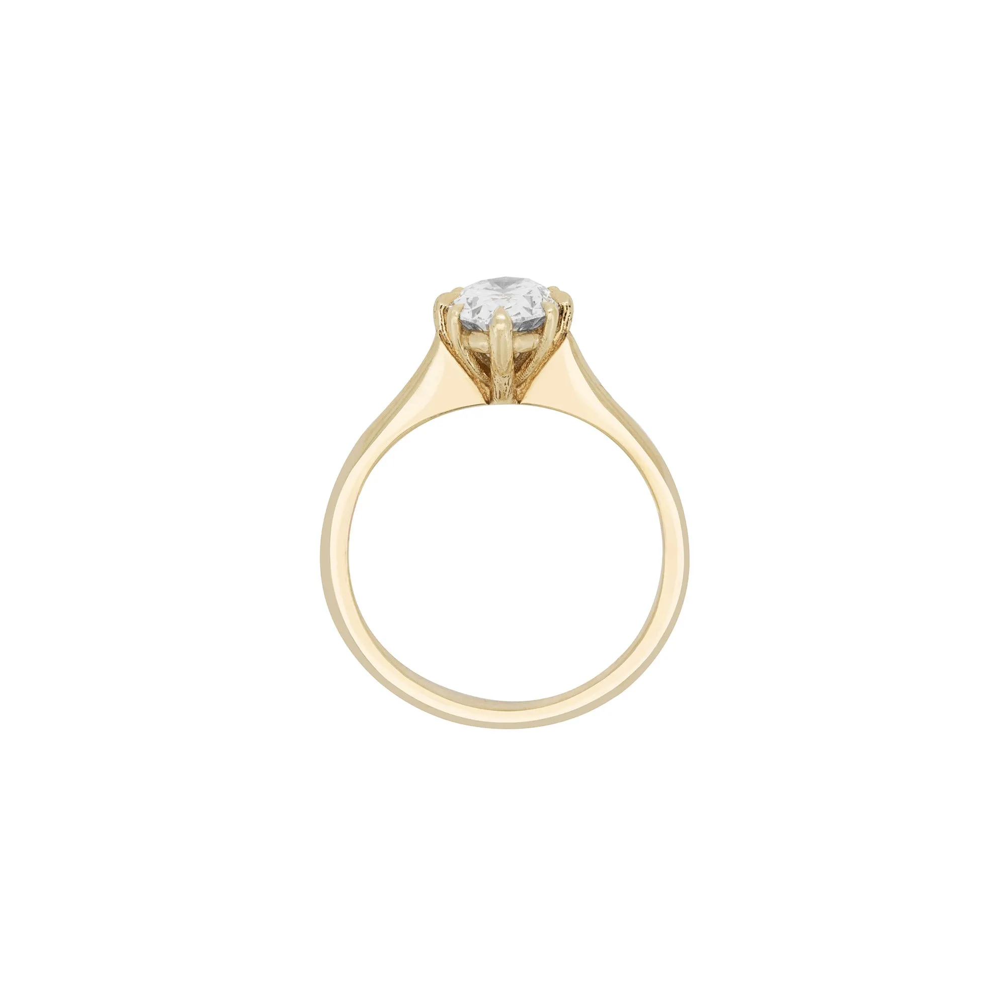 Moonlight 1ct Lab-Grown Oval Diamond Engagement Ring - North Star Setting 14k Gold Polished Band