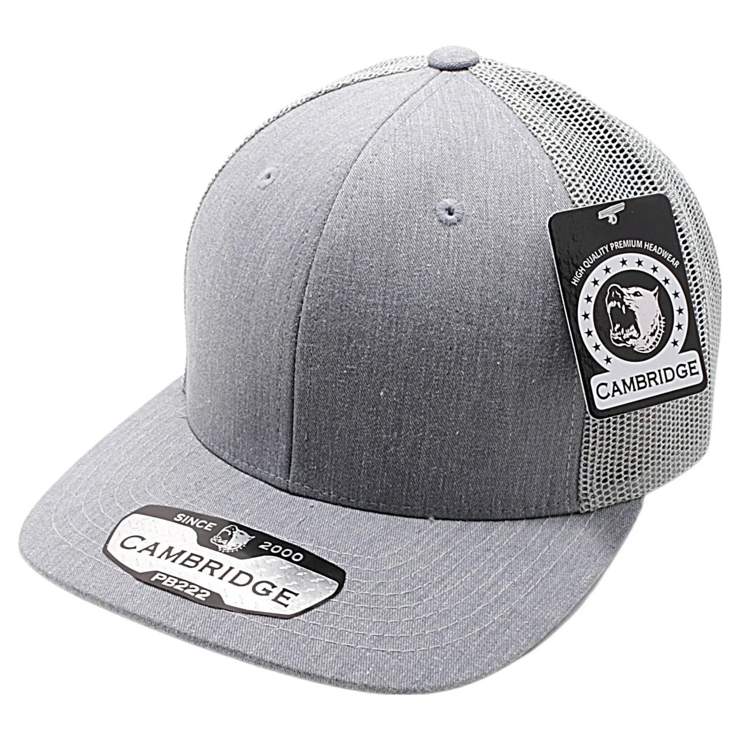 PB222H Pit Bull Cambridge Heather Gray Trucker Hat [Heather Gray/Gray]