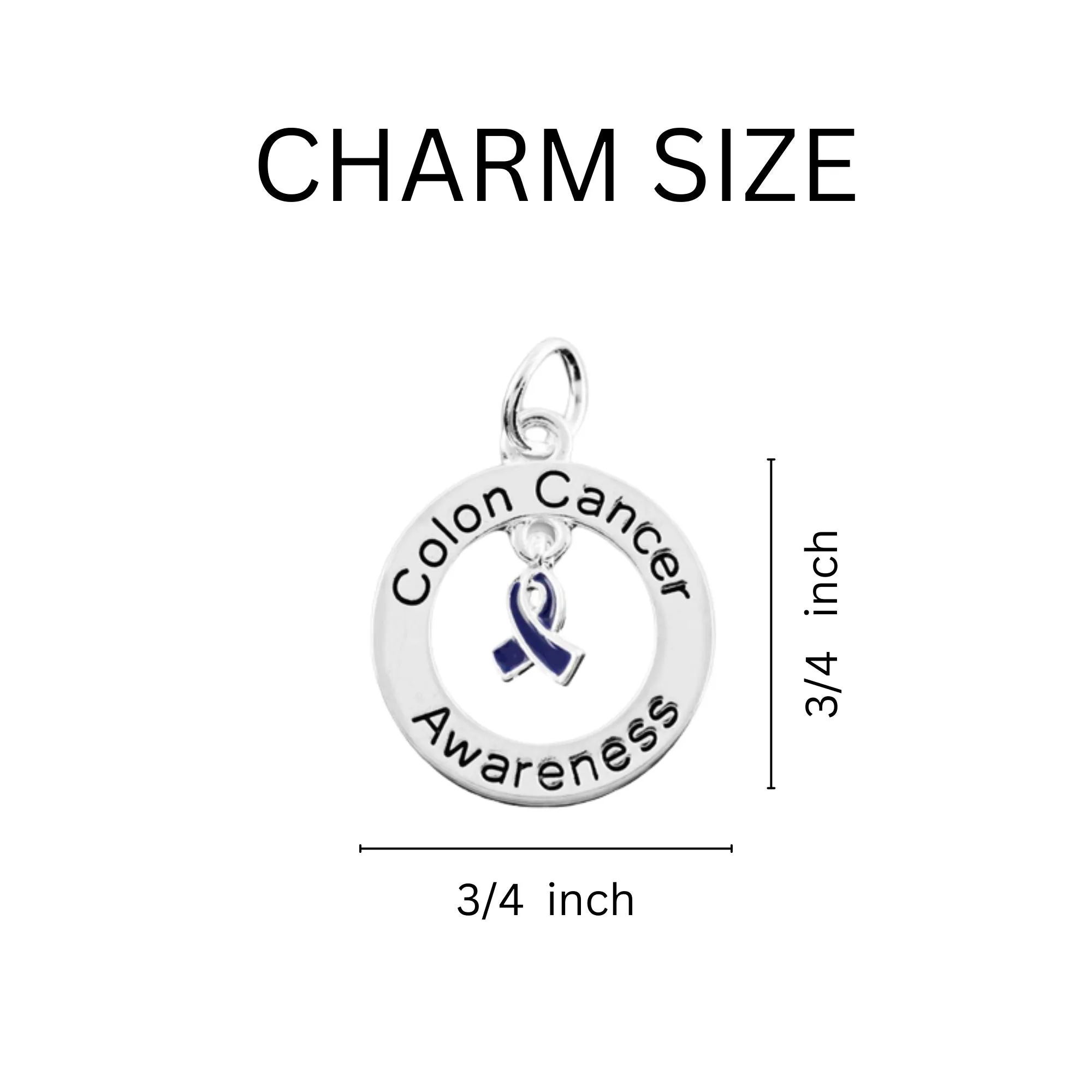 Round Colon Cancer Awareness Black Leather Cord Bracelets