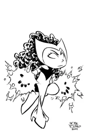 Scarlet Witch #1 Skottie Young's Big Marvel Virgin Black And White Variant