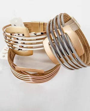 Two-Tone Square Magnetic Bracelet - Variety