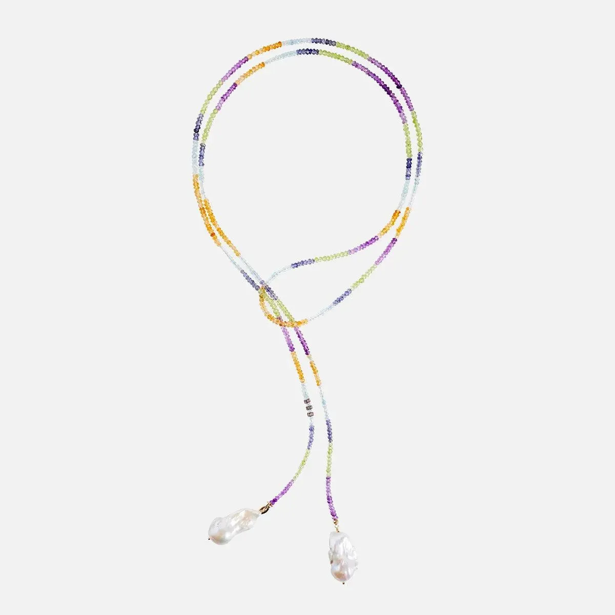 Water Ice Diamond Baroque Pearl Lariat