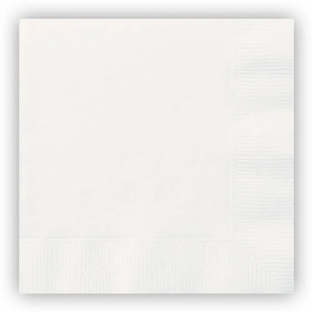 White Paper Napkins - 2 Ply - Pack of 20 - 33cm