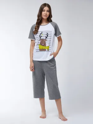 Women's charcoal gray Regular length Solid Capri
