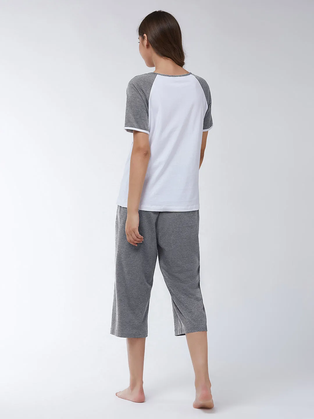 Women's charcoal gray Regular length Solid Capri